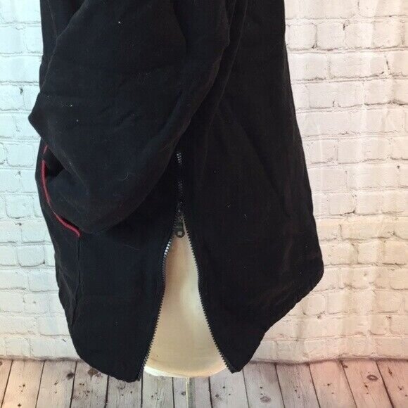 NWT Clandestino Coat Black Fleece Quarter Button Pullover Jacket Front Pocket - Picture 4 of 6